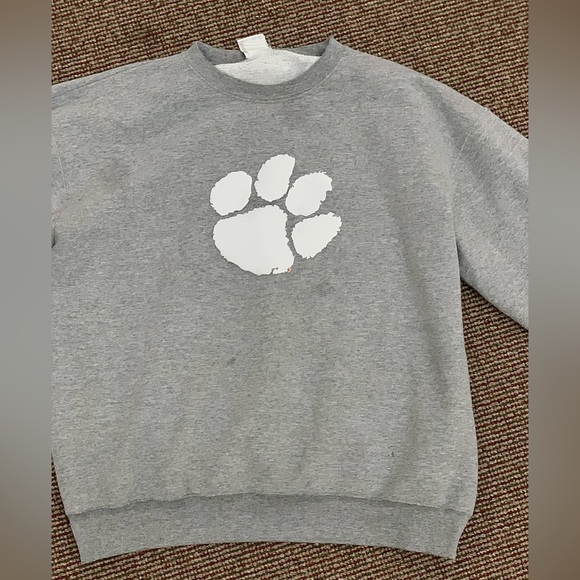 #1990s Vintage Men's XL Champion Clemson Tigers Embroidered Paw Sweatshirt - Picture 8 of 11